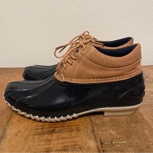 Tommy Hilfiger Low Casey Navy Blue & Wheat Designer Waterproof 3” Duck Boots